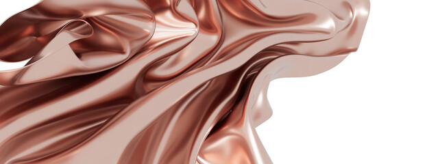 Aufkleber - Elegant rose gold silk fabric flowing. Perfect for luxury, beauty, fashion, and cosmetic designs.