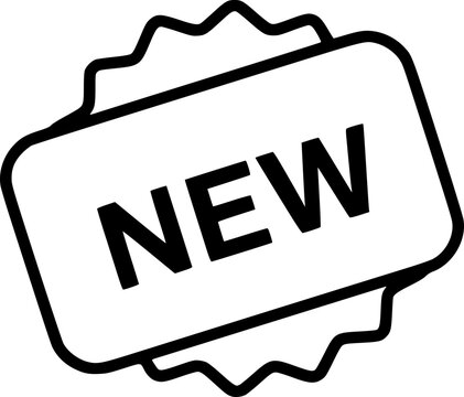 Straight New Tag Outline Icon