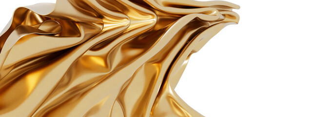 Aufkleber - High-resolution image of gold fabric, perfect for luxury and elegance themes.  Ideal for websites, presentations, and marketing materials.