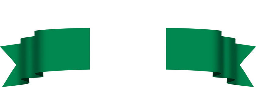 Nigerian flag ribbon banner template isolated on transparent background. Vector illustration of Nigerian country flag, PNG. National flag. Country flag.