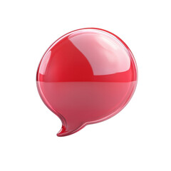 Aufkleber - Glossy Red Speech Bubble Illustration Dialogue Icon Communication Symbol on transparent background