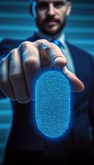 Poster - Entrepreneur Harnesses Biometric Technology for Enhanced Data Security and Financial Solutions.