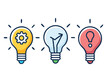 © Belie - Creative Ideas Lightbulb Icons Innovation, Solution, and Problem Solving