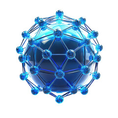 Poster - Abstract Blue Sphere Futuristic Science Technology Data Atom Innovation on transparent background