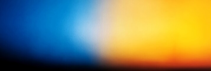 Poster - Stunning Vibrant Blue, Orange, and Yellow Gradient Background with Soft Blurry Aesthetic Touches