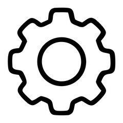Leinwandbilder - Simple Outline Gear Machine Part Mechanical Element Shape Icon