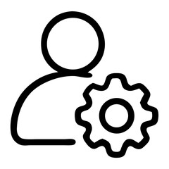 Leinwandbilder - Line Art User with Gear Configuration Setting Outline Control Icon