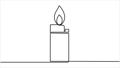 Poster - Lighter Continuous one line drawing illustration. abstract line art illustration. Continuous line drawing. Lighter. Black isolated on white background. Hand drawn vector illustration. 