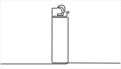Poster - Lighter Continuous one line drawing illustration. abstract line art illustration. Continuous line drawing. Lighter. Black isolated on white background. Hand drawn vector illustration. 