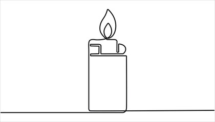 Poster - Lighter Continuous one line drawing illustration. abstract line art illustration. Continuous line drawing. Lighter. Black isolated on white background. Hand drawn vector illustration. 