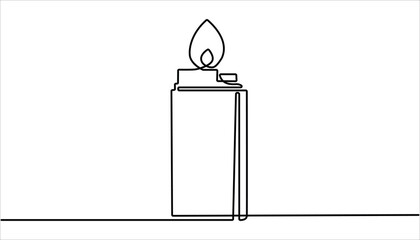 Poster - Lighter Continuous one line drawing illustration. abstract line art illustration. Continuous line drawing. Lighter. Black isolated on white background. Hand drawn vector illustration. 