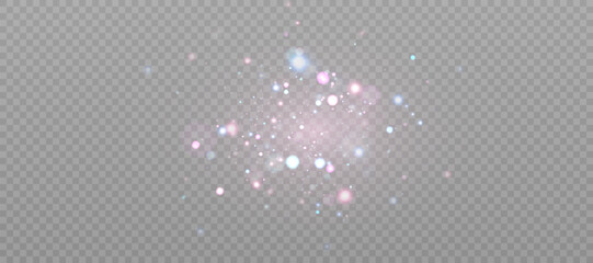 Aufkleber - A bokeh and glitter effect of glowing pastel colored particles floating on a transparent PNG background. Perfect for fantasy visuals, magical effects, UI overlays and ethereal compositions.