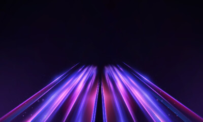 Aufkleber - Transparent pink-violet rays of light go upward, creating a feeling of acceleration, movement of the flow of light. Energetic flow with the effect of acceleration. Vector