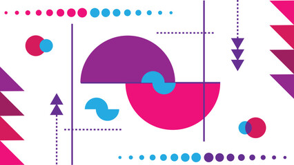 Poster - Minimalist Modern Colorful Abstract Geometric Figures Background. Graphic design elements and resources vector art