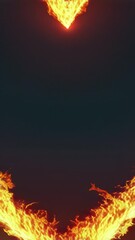 Aufkleber - Glowing heart made of light and flame floating in darkness, symbolizing love and passion