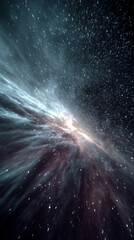 Wall Mural - spaceship traveling at warp speed through galaxy with nebulae
