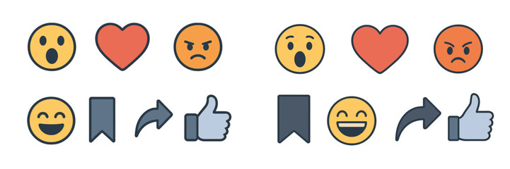 Poster - Various emoticons representing different emotions and reactions are displayed in vibrant colors on a neutral background