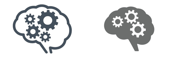 Poster - Creative design illustrating gears within a brain symbolizing cognitive processes and innovation concepts