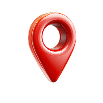 Map pointer icon on transparent background