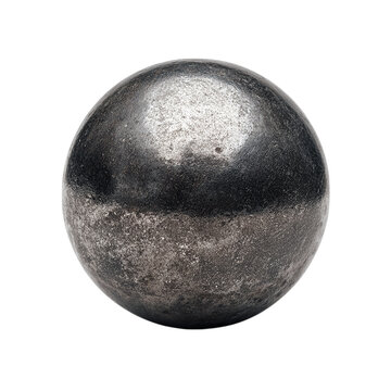 Metal ball on transparent background