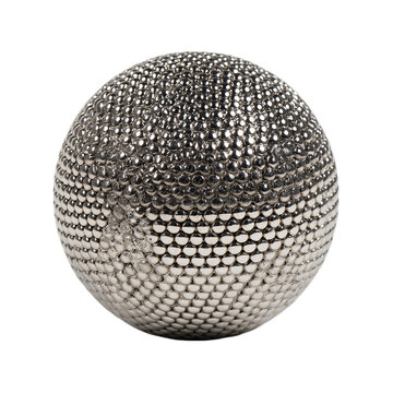 Metal ball on transparent background