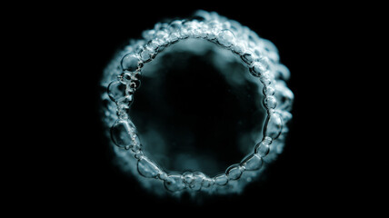 Aufkleber - Water bubbles circular pattern abstract close up transparent black background macro creative