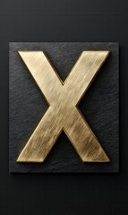 Poster - Gold letter X on a dark textured square