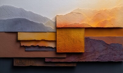 Poster - Layered paper collage in earthy colors