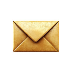 Leinwandbilder - Golden letter envelope icon message communication mail shiny luxury design on transparent background
