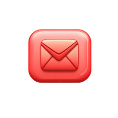 Aufkleber - Red Mail Icon for Contact and Communication Red Email Symbol for UI Design on transparent background