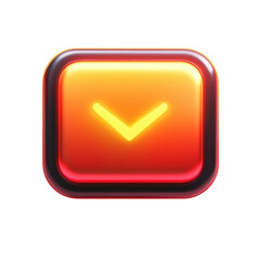 Aufkleber - Neon Drop Down Arrow Button Glowing Orange Interface Element for UX Design on transparent background
