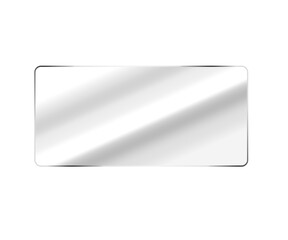 Glossy Transparent Rectangle PNG - Realistic Glass Effect, Digital Overlay design Element, Clear, shiny acrylic sheet. Transparent plastic panel. 