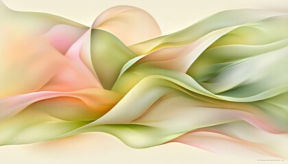 Poster - Ethereal Fluidity and Harmony Captivating Digital Art with Graceful Flowing Patterns and Colors