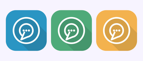 Aufkleber - Chat icon design illustration, Message sign symbol in shadow button design