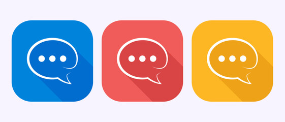 Aufkleber - Chat icon design illustration, Message sign symbol in shadow button design