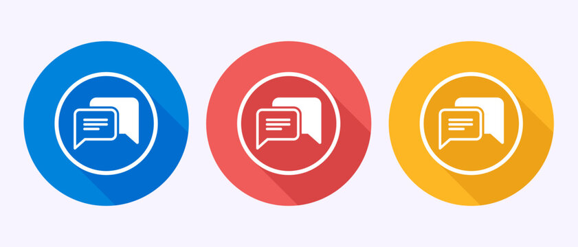 Chat icon design illustration, Message sign symbol in shadow button design