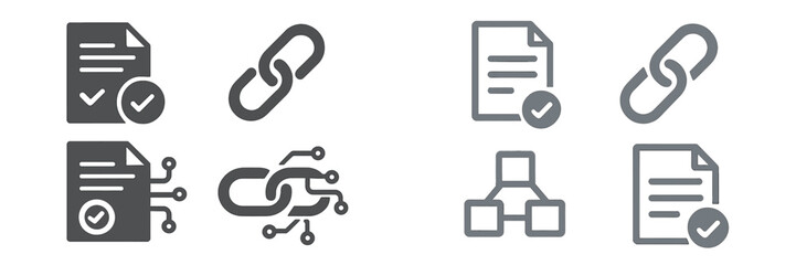 Poster - Visual representation of document management concepts and digital linking in a modern workspace environment during daytime