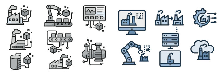 Poster - Industry automation and manufacturing technology concepts illustrated in modern graphic design