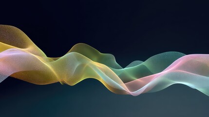 Fototapete - Abstract Colorful Waves of Light in Fluid Shape on Dark Background