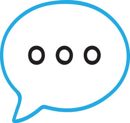 Poster - A blue outline speech bubble with ellipsis inside it graphic