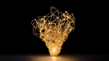 Poster - Artistic Arrangement of Twisted Strings with LED Light Accents