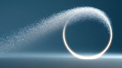 Poster - Light Ring with Sparkle Effect Against a Soft Blue Background