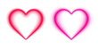 © SharminAkter - Bright neon heart frame border with red purple pink glowing light effect for love valentine day card decoration on transparent background