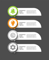 Poster - Speech bubble vertical infographic template with icons. Four steps or processes infographic layout