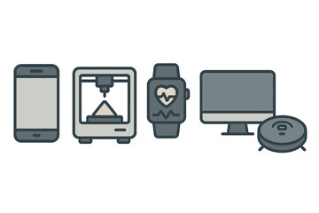 Poster - Modern connected devices showcasing technology advancements in daily life during the daytime
