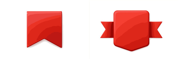 Poster - Red badge and ribbon designs suitable for various digital projects and branding needs