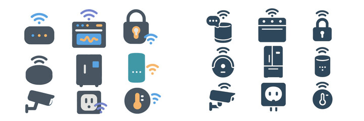 Aufkleber - Various smart home devices showcasing connectivity and functionality in modern households