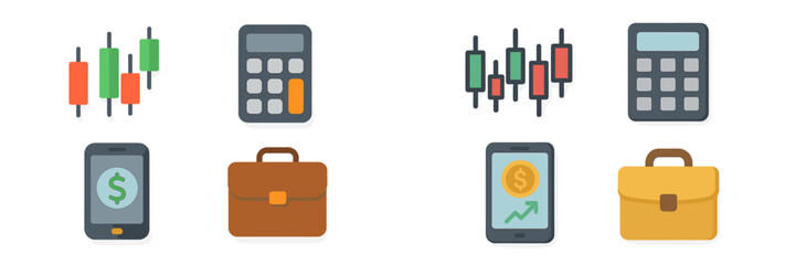 Poster - Trading tools and financial symbols representing investment strategies and market analysis