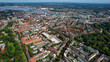 © Thekla - Aerial view of the old town of the city Kiel in Germany on an overcast day in afternoon