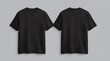 © Topa Studio - Black t shirt front and back view, isolated on white background. Ready for your mock up design template